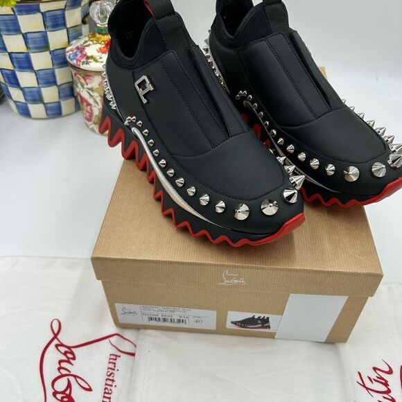 Women's Christian Louboutin Marvel khonshu Crescent flat sneakers size 40 Italy - Picture 10 of 10